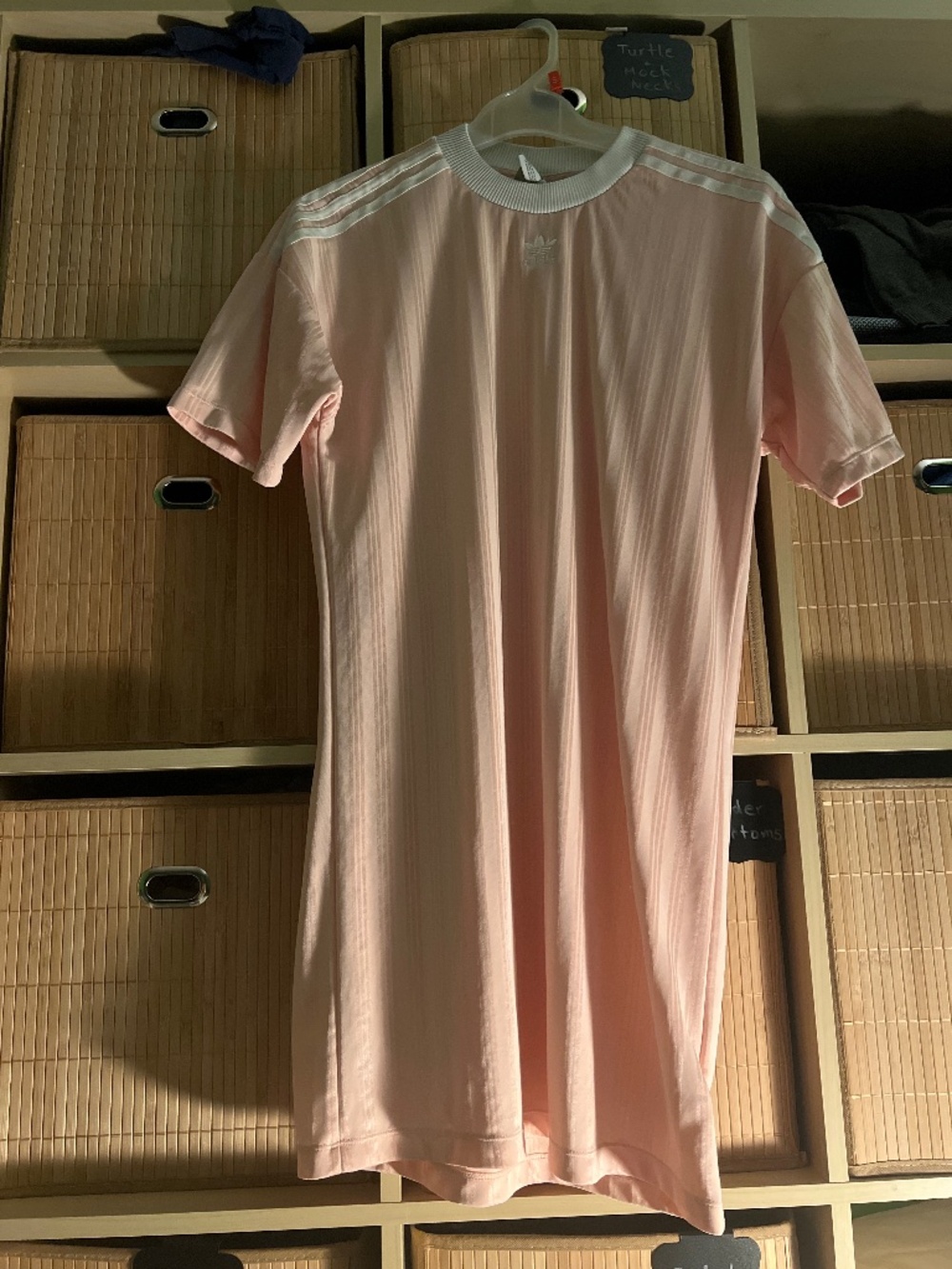 Adidas light pink t-shirt dress